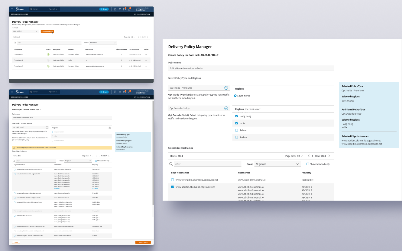 GeoDelivery policy editor interface