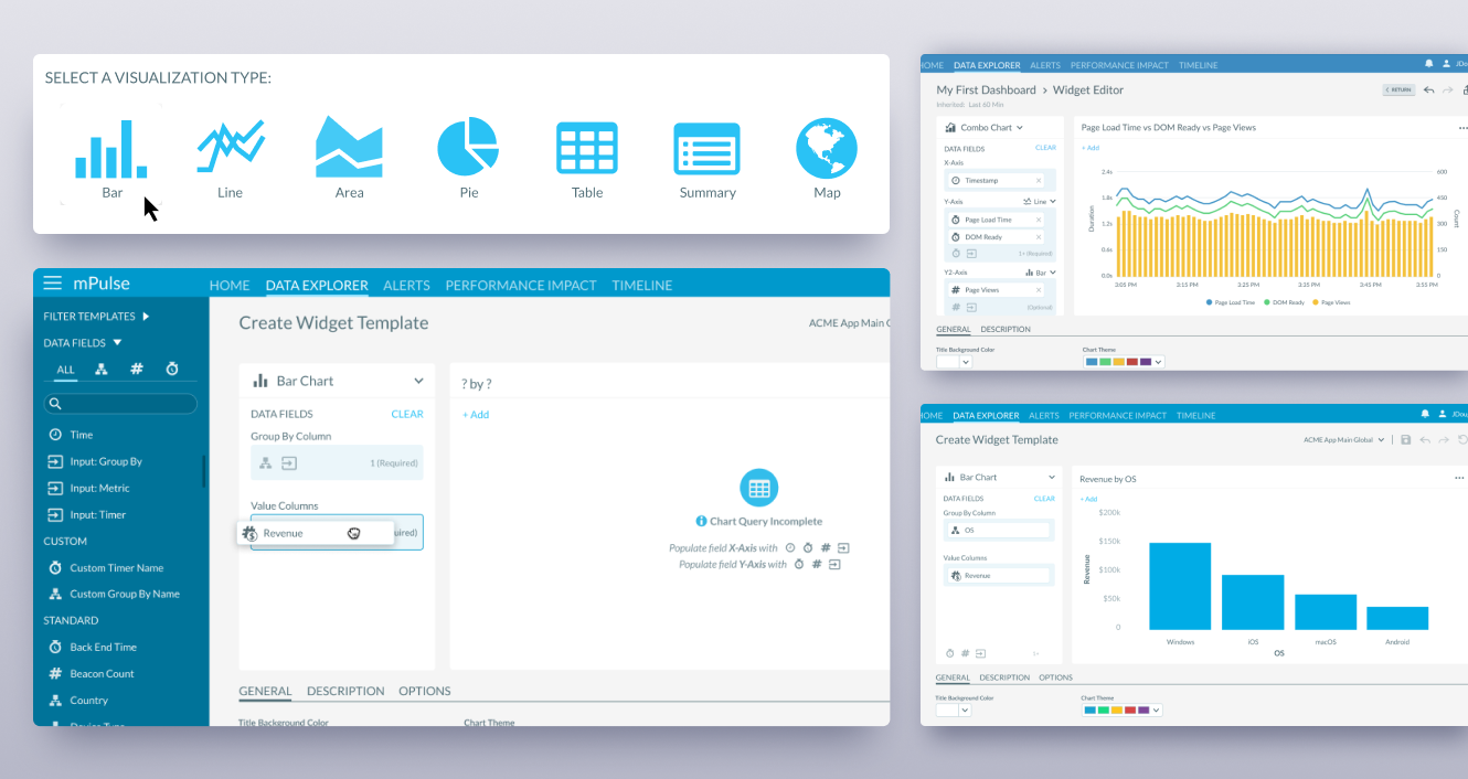 mPulse widget editor interface